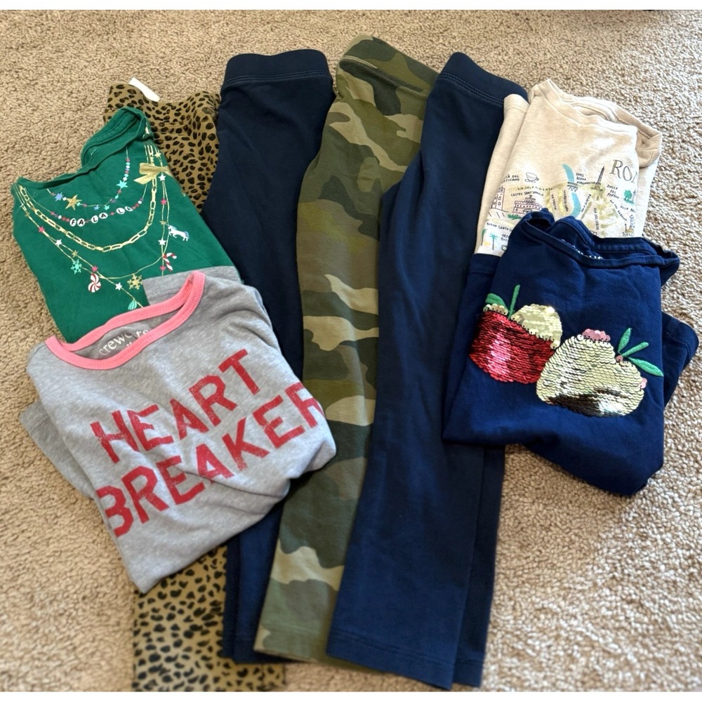 Crewcuts by J Crew Girls Clothing Lot of 8 Size 4-5 Leggings Shirts Mixed